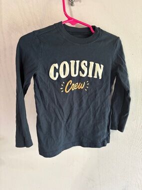 Carter's Navy Long-Sleeve 'Cousin Crew' Tee with Yellow Accent